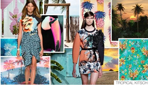 2016 Moda Trendi Tropikal Desenli Elbiseler