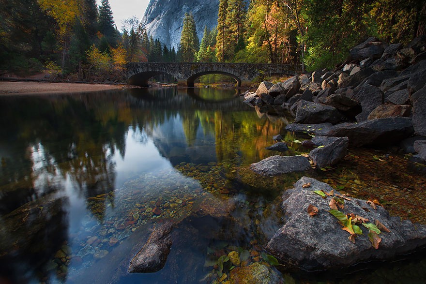 19 - Merced Nehri üzerindeki köprü, Yosemite/ABD